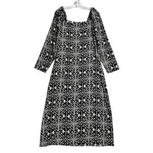 Tuckernuck Hyacinth House Square Neck Sabrina Midi Dress Black Womens XL